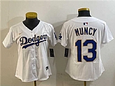 Women's Los Angeles Dodgers #13 Max Muncy White Gold Limited Stitched Jersey,baseball caps,new era cap wholesale,wholesale hats